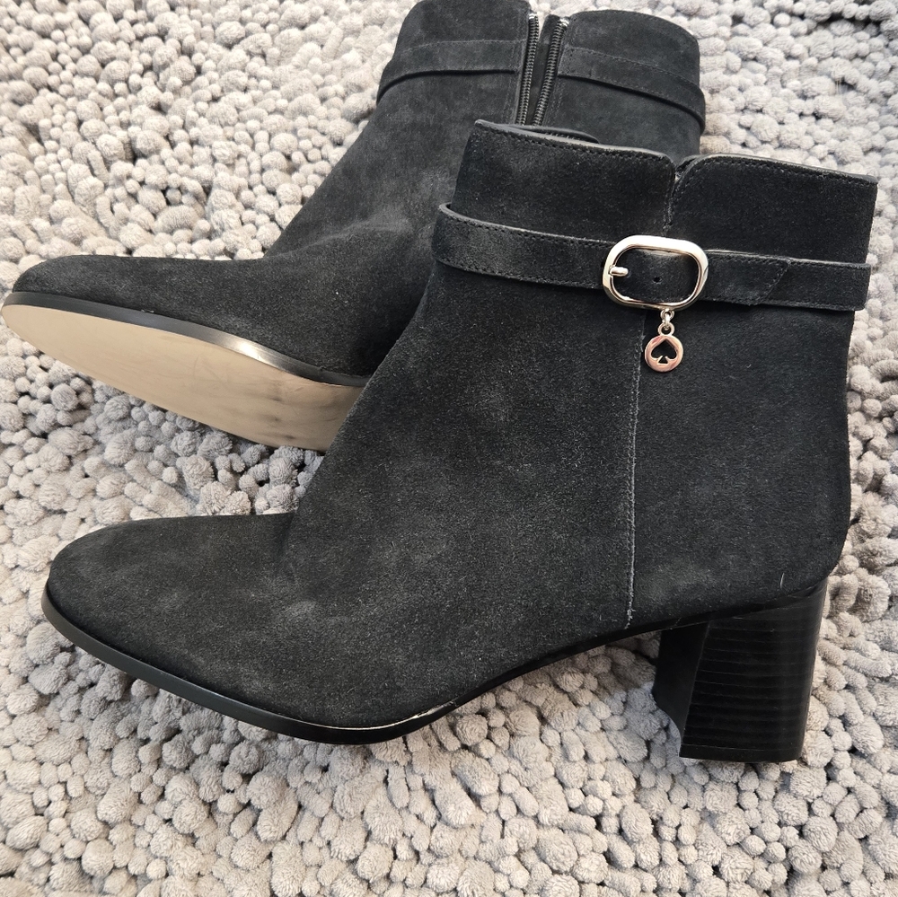 KATE SPADE BLAIRE BLACK ZIP UP BOOTS